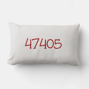 Zip Code University Crimson Cream Lumbar Pillow