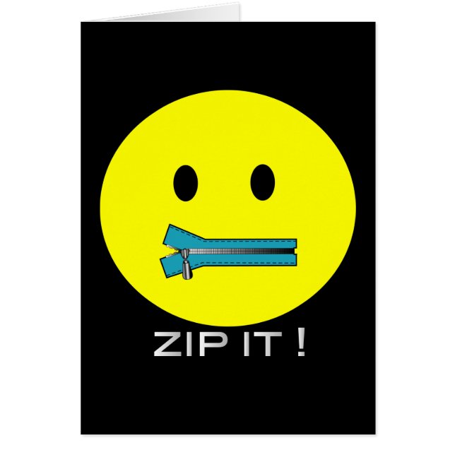 'zip it FACE CARD (Front)