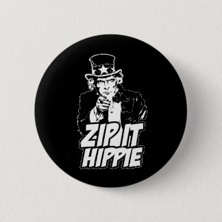 Zip It Hippie 2 Inch Round Button