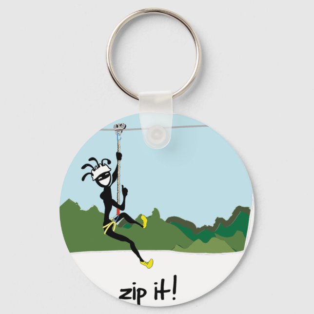 "Zip It!" Keychain (Front)