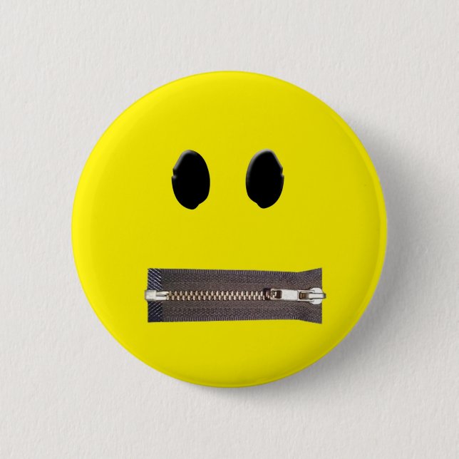 Zip It Smile 2 Inch Round Button (Front)