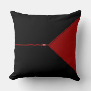 Zip It Up Faux Zipper Throw Pillow