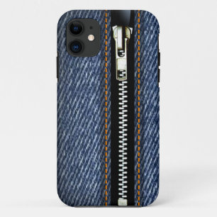 Zip It Up - Trompe L'Oeil blue denim iPhone 11 Case