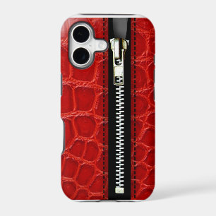 Zip It Up - Trompe L'Oeil red crocodile