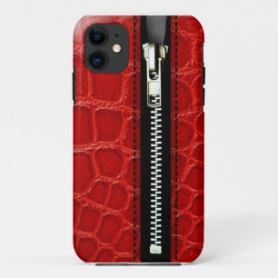 Zip It Up - Trompe L'Oeil red crocodile iPhone 11 Case