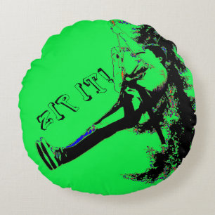 Zip IT! - Zipline Rider Round Pillow