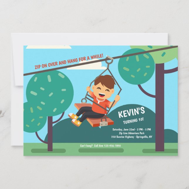 Zip Line Invitation (Front)