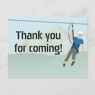 Zip Line Lining Birthday Thank You Postcard