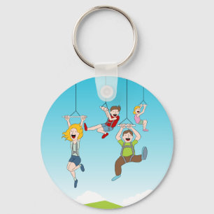 Zip Line Riders Keychain