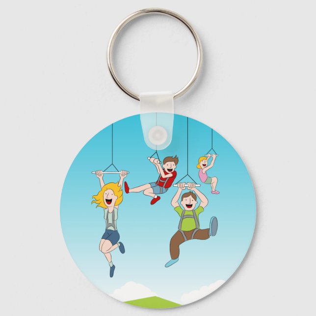 Zip Line Riders Keychain (Front)