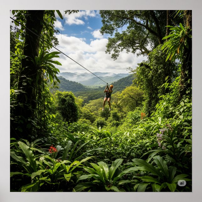 Zip-Lining Jungle Canopy Poster (Front)