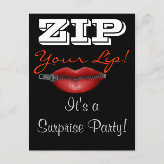 ZIP your lip surprise party invite