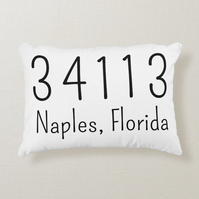 Zipcode City and State Customized Pillow (Front)