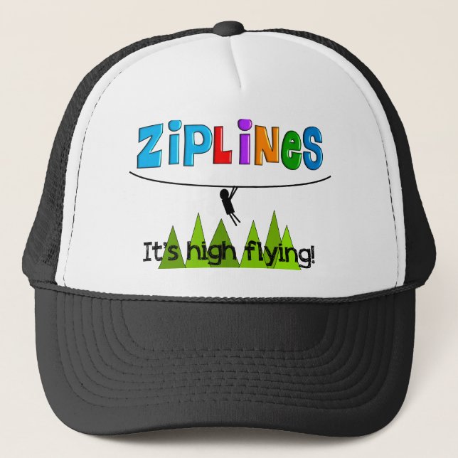 ZipLine Lovers Gifts Trucker Hat (Front)