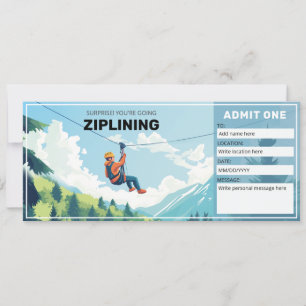 Ziplining Gift Certificate, Zipline Ticket Invitation