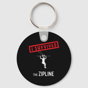 Ziplining I Survived The Zipline Climbing Camping Keychain