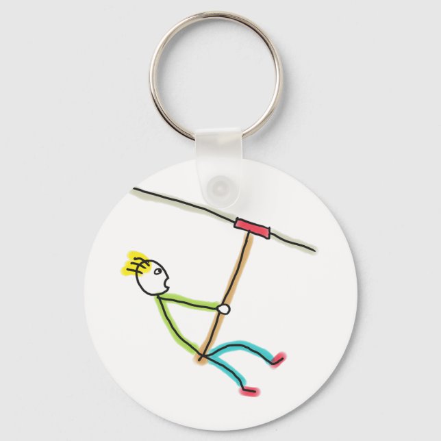 Ziplining Stickman Keychain (Front)