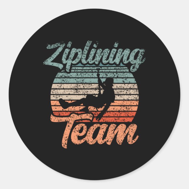 Ziplining Team Hobby Zipline Sports Classic Round Sticker (Front)