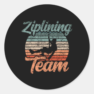 Ziplining Team Hobby Zipline Sports Classic Round Sticker