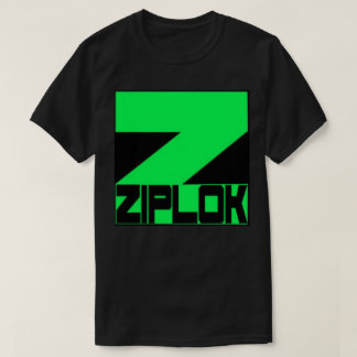 Ziplok - logo vert au néon - T-shirt noir