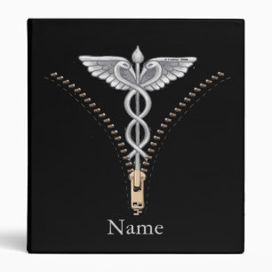 Zipper Caduceus nom personnalisé Classeur