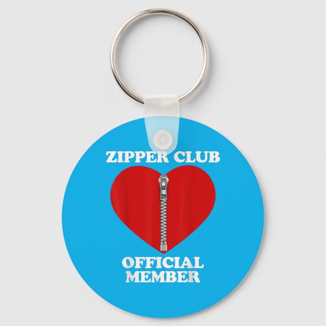 Zipper Club Heart Surgery Recovery Open Heart Bypa Keychain (Front)
