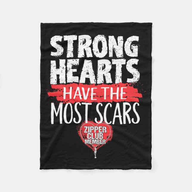 Zipper Club Member Open Heart Surgery Survivor  Fleece Blanket (Front)