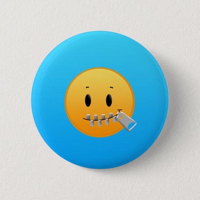 Zipper Emoji 2 Inch Round Button (Front)