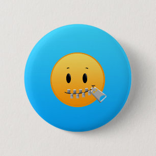 Zipper Emoji 2 Inch Round Button