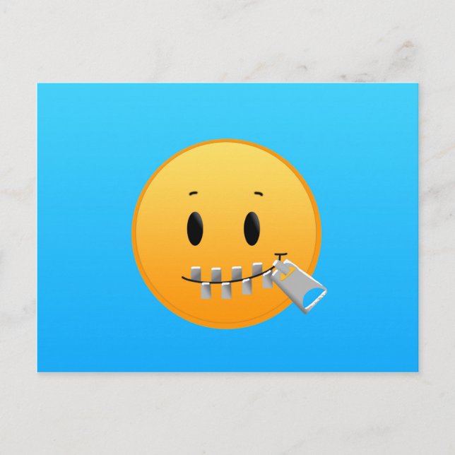 Zipper Emoji Postcard (Front)