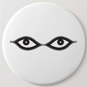 Zipper Eyes 6 Inch Round Button