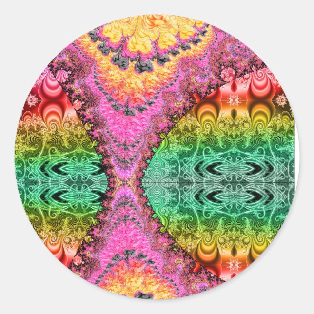Zipper Fractal Psychedelic Art Sticker 32325 (Front)