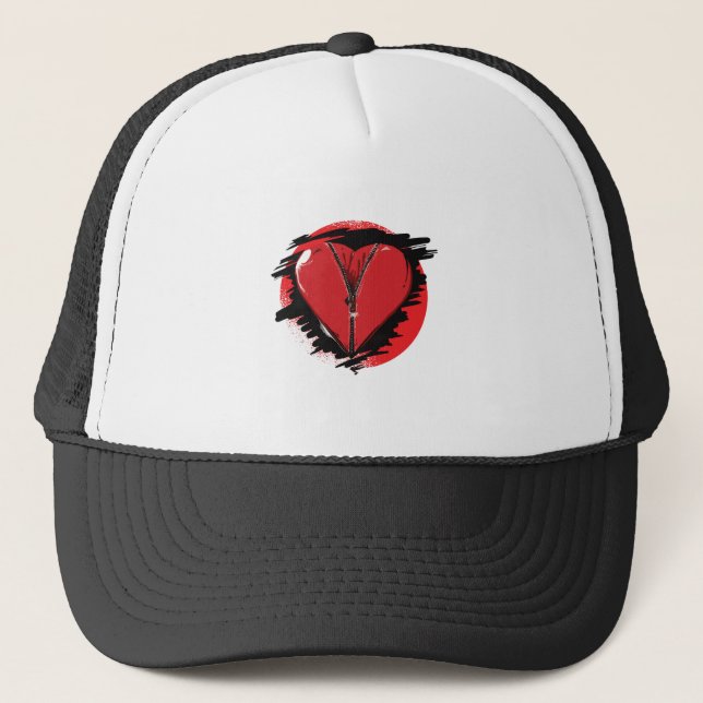 Zipper Heart Trucker Hat (Front)