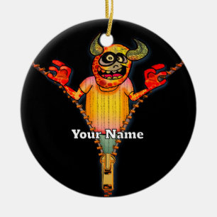 Zipper Monster Ceramic Ornament