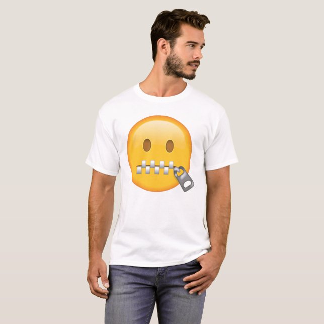 Zipper-Mouth Face - Emoji T-Shirt (Front Full)