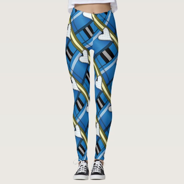 Zipper Outlined Heart  Leggings (Front)