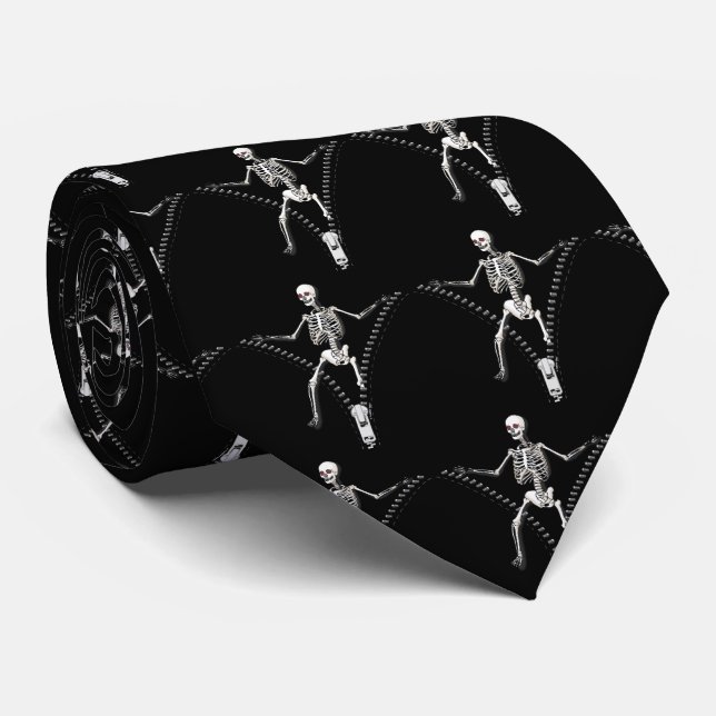 Zipper Skeleton Tie (Rolled)