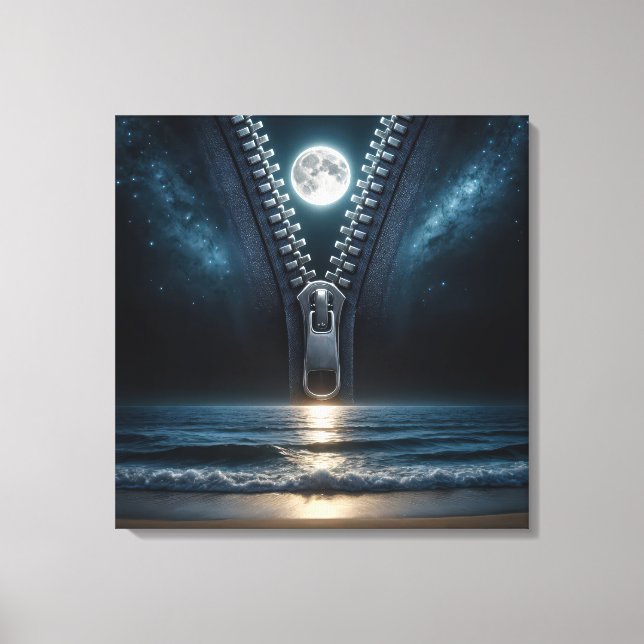 Zipper Unzipping The Moonlight Canvas Print (Front)