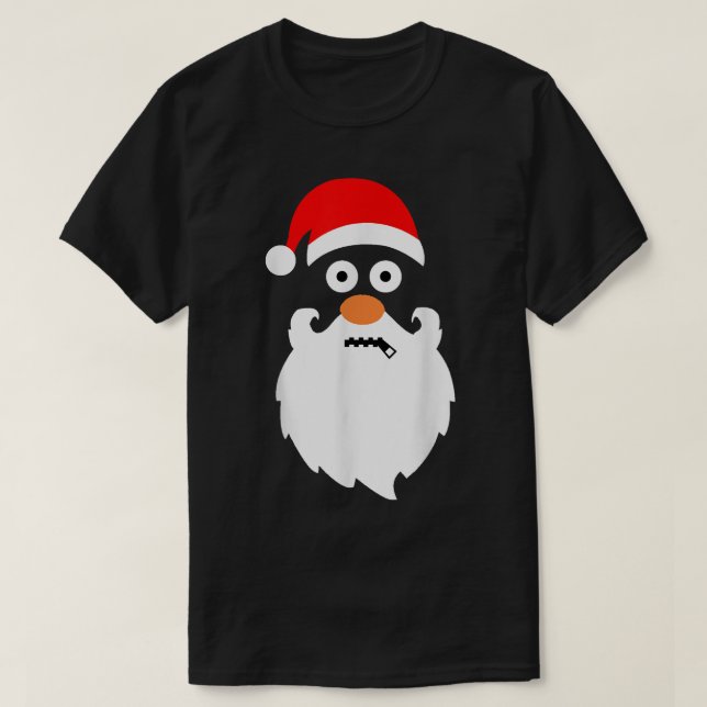ZipperMouth Santa Claus  Big Head  Funny Christmas T-Shirt (Design Front)