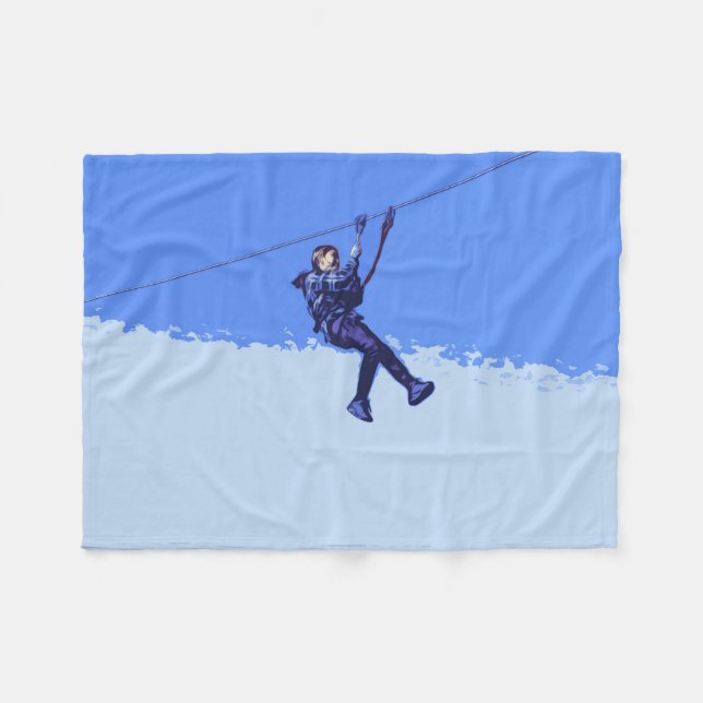 Zipping Is My Thing - Zipline Rider Fleece Blanket (Front (Horizontal))