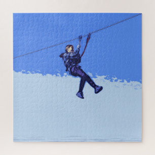 Zipping Is My Thing - Zipline Rider Jigsaw Puzzle
