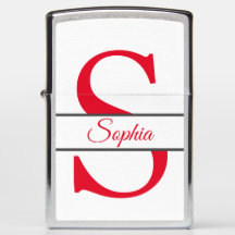 Zippo Lighter CUSTOM NAME "SOPHIA" IN RED