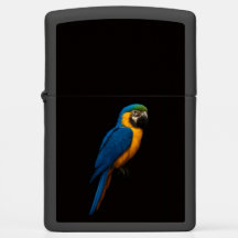 Zippo lighter with awesome Blue Yellow Macaw