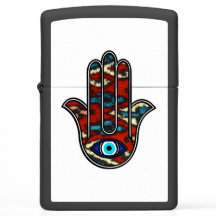 Zippo lighter with hamsa hand design