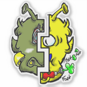 Zippy Trippy Alien Dazs 2-Face Yello/Gre