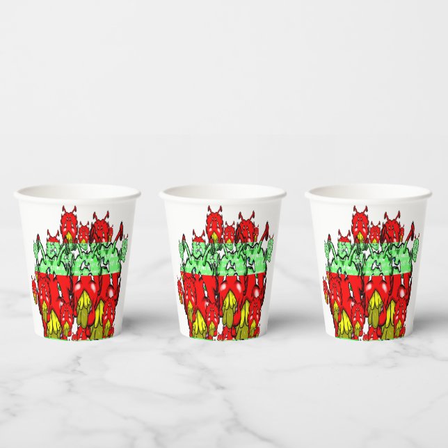  Zippy Trippy Alien Dazs Green-Tooth Paper Cups (Multi)