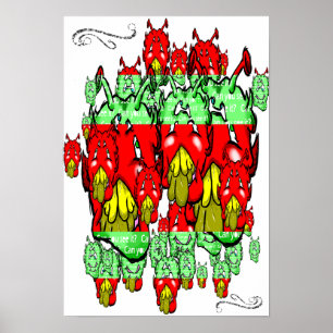 Zippy Trippy Alien Dazs Green-Tooth  Poster