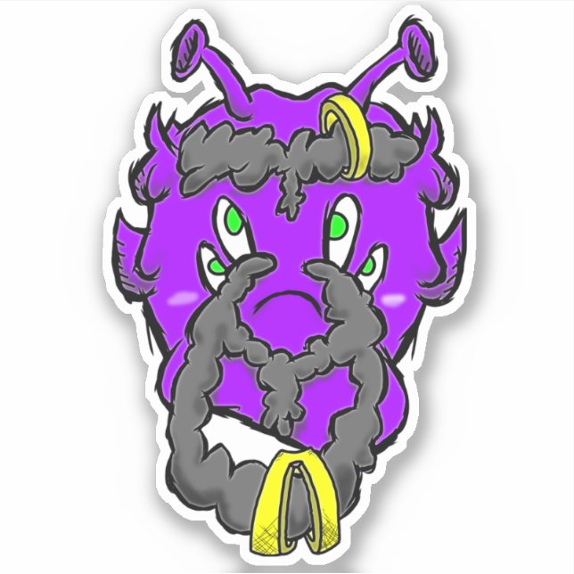 Zippy Trippy Alien Dazs Hair Sticker (Front)