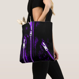 Zips Purple print all over tote bag