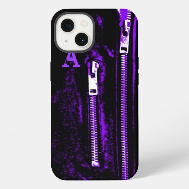 Zips Purple print Monogram iPhone case (Back)